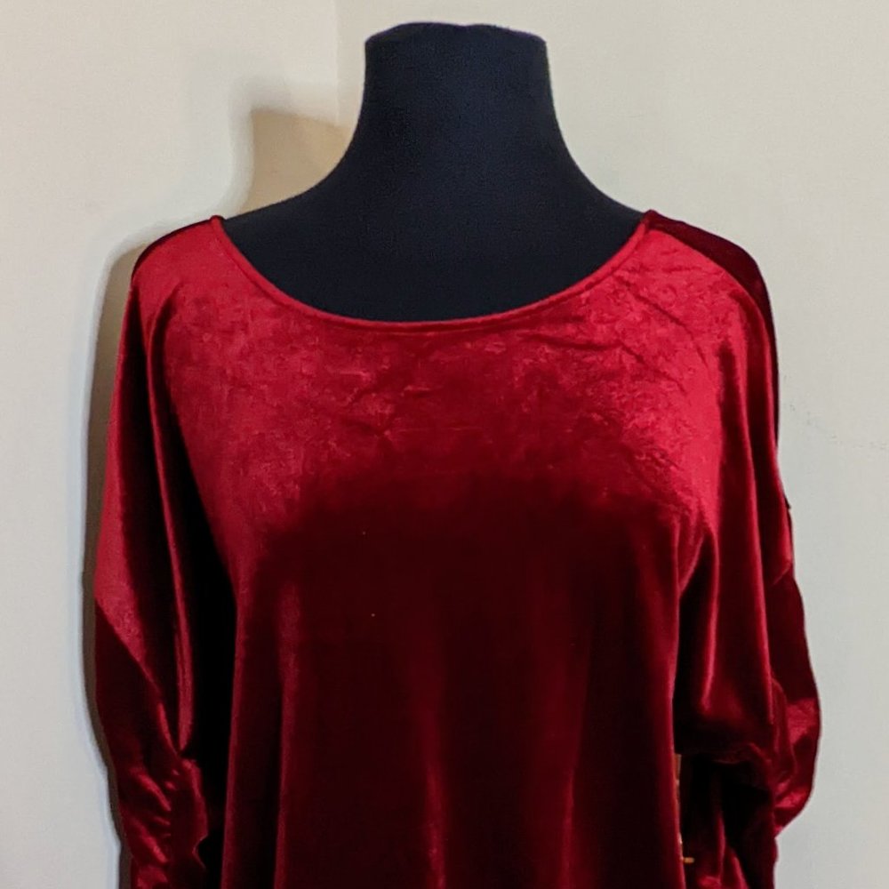 Gibson Latimer Crimson Velvet Mini Dress NWT